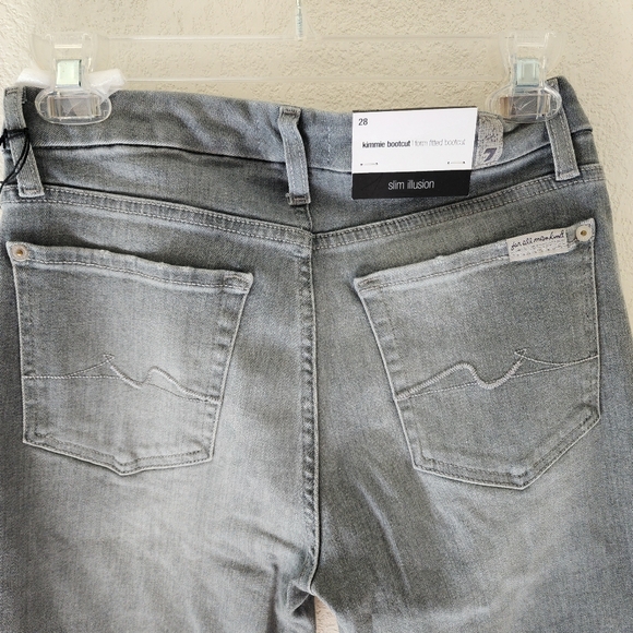 7 for All Mankind Kimmie Bootcut/Slim Illusion Grey Jeans Size 28 - Picture 4 of 9